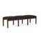 Lesro Lenox Wood 3 Seat Bench Wood Frame, Walnut, MD Black Upholstery LW3001 - alternate 3